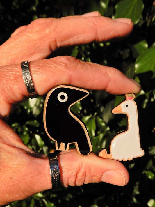 Crow wooden pin