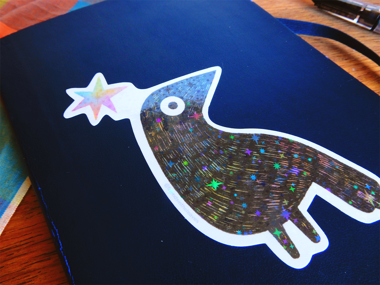 Starry Crow holographic sticker