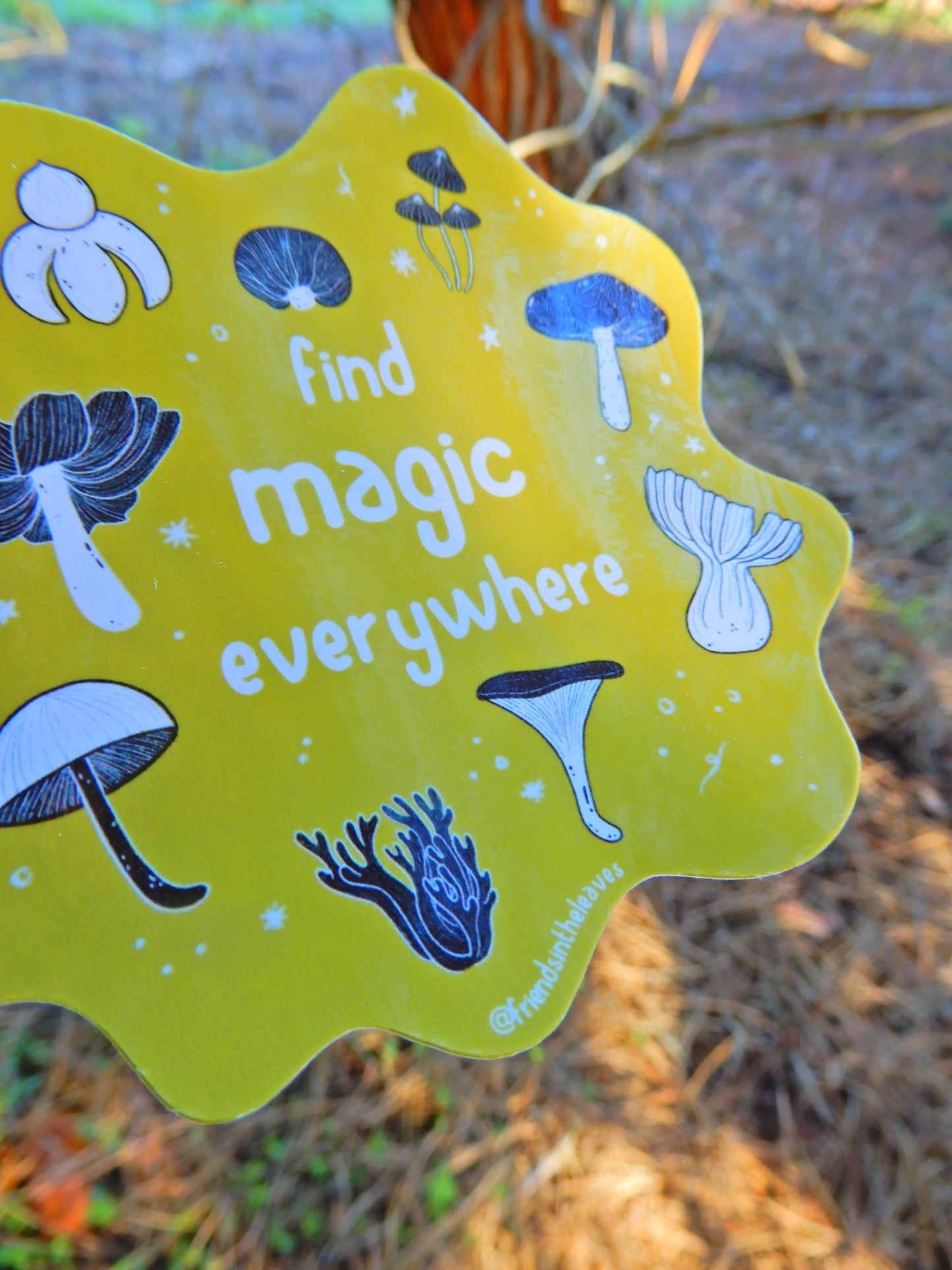Green Fungi Mushrooms glossy sticker