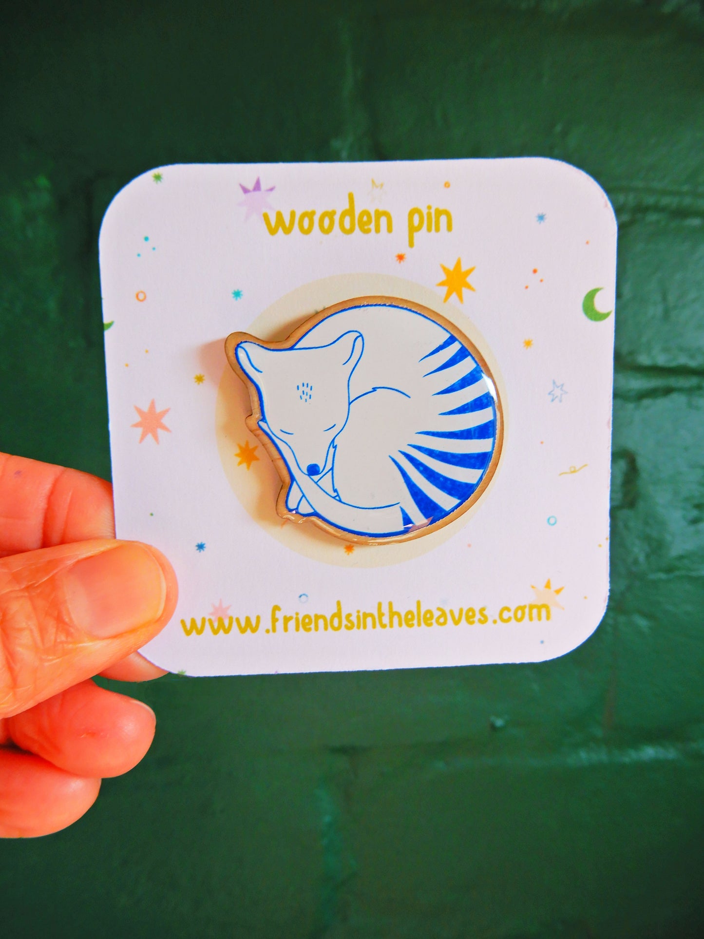 Sleepy Thylacine Tasmanian Tiger pin