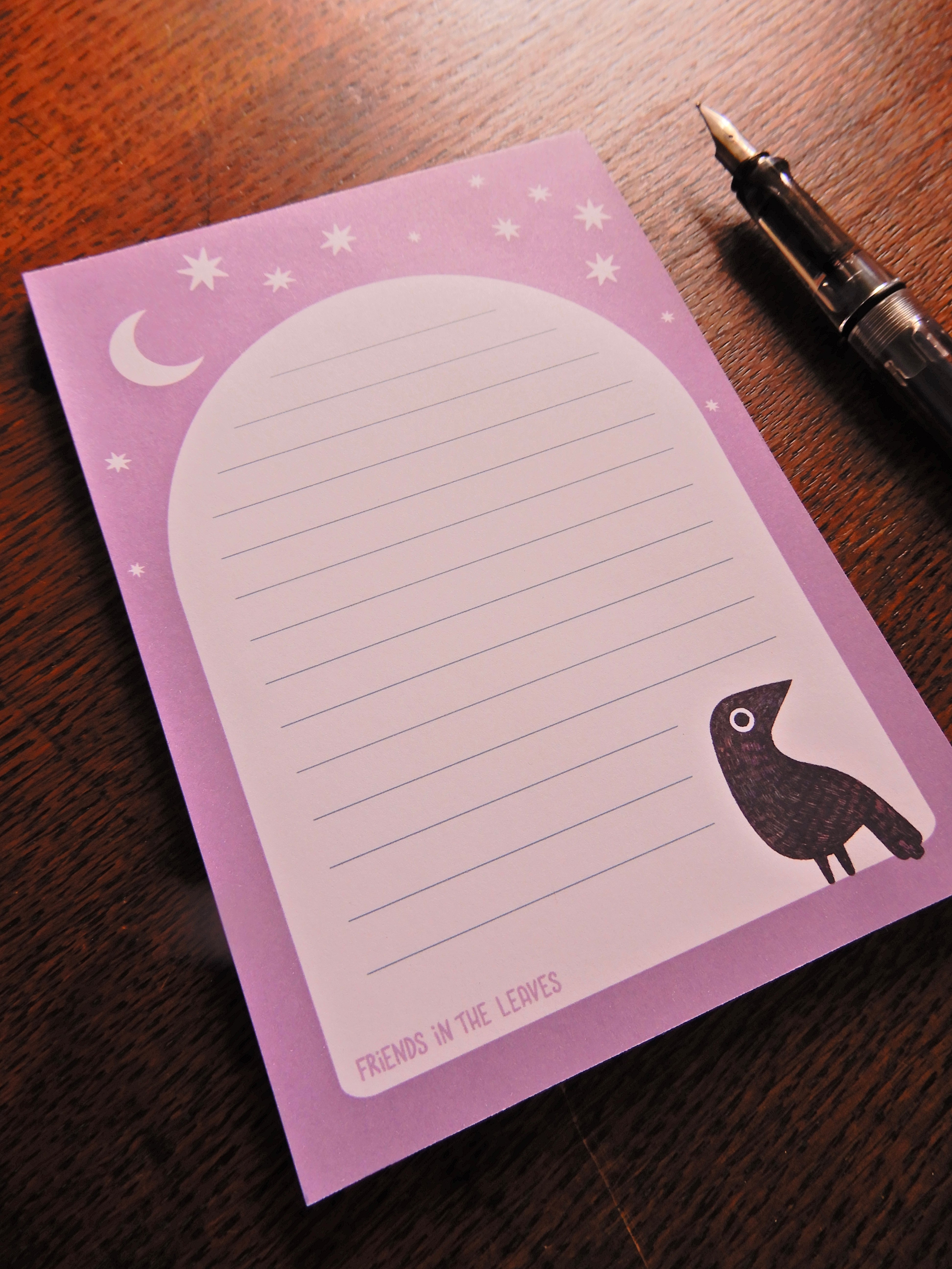 Starry Crow notepad – Friends in the Leaves
