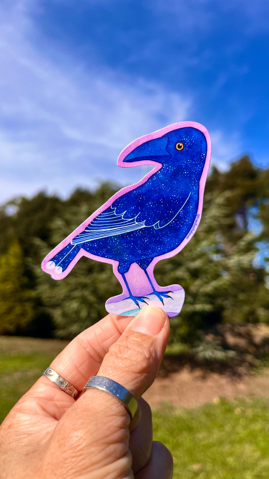 Currawong glossy sticker