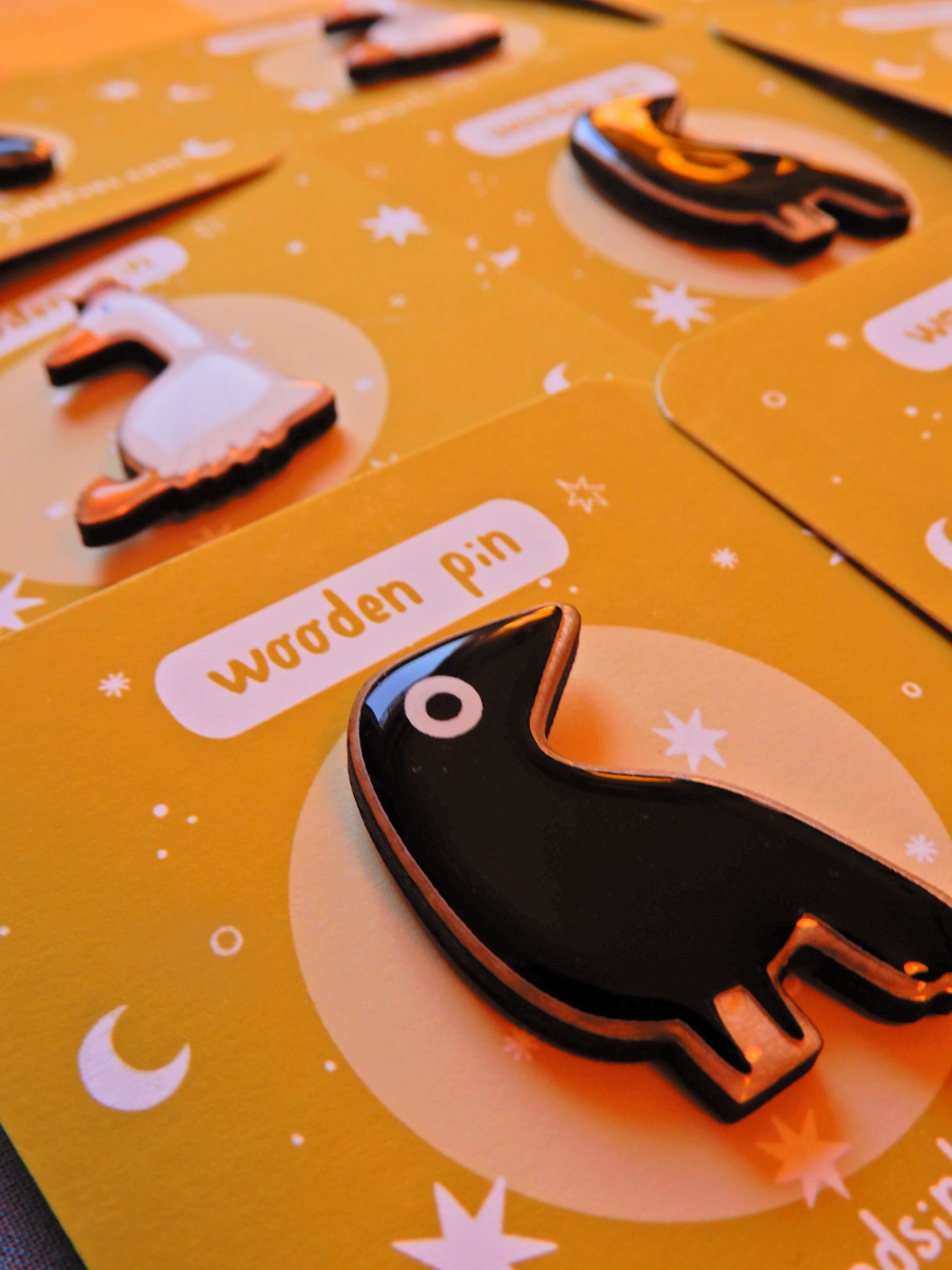 Crow wooden pin