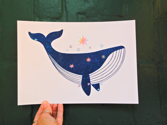 Whale A5 or A4 print