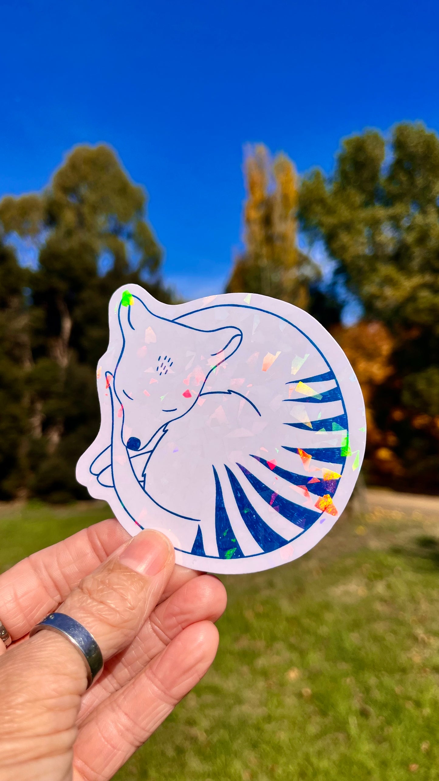 Thylacine Tasmanian Tiger holographic sticker