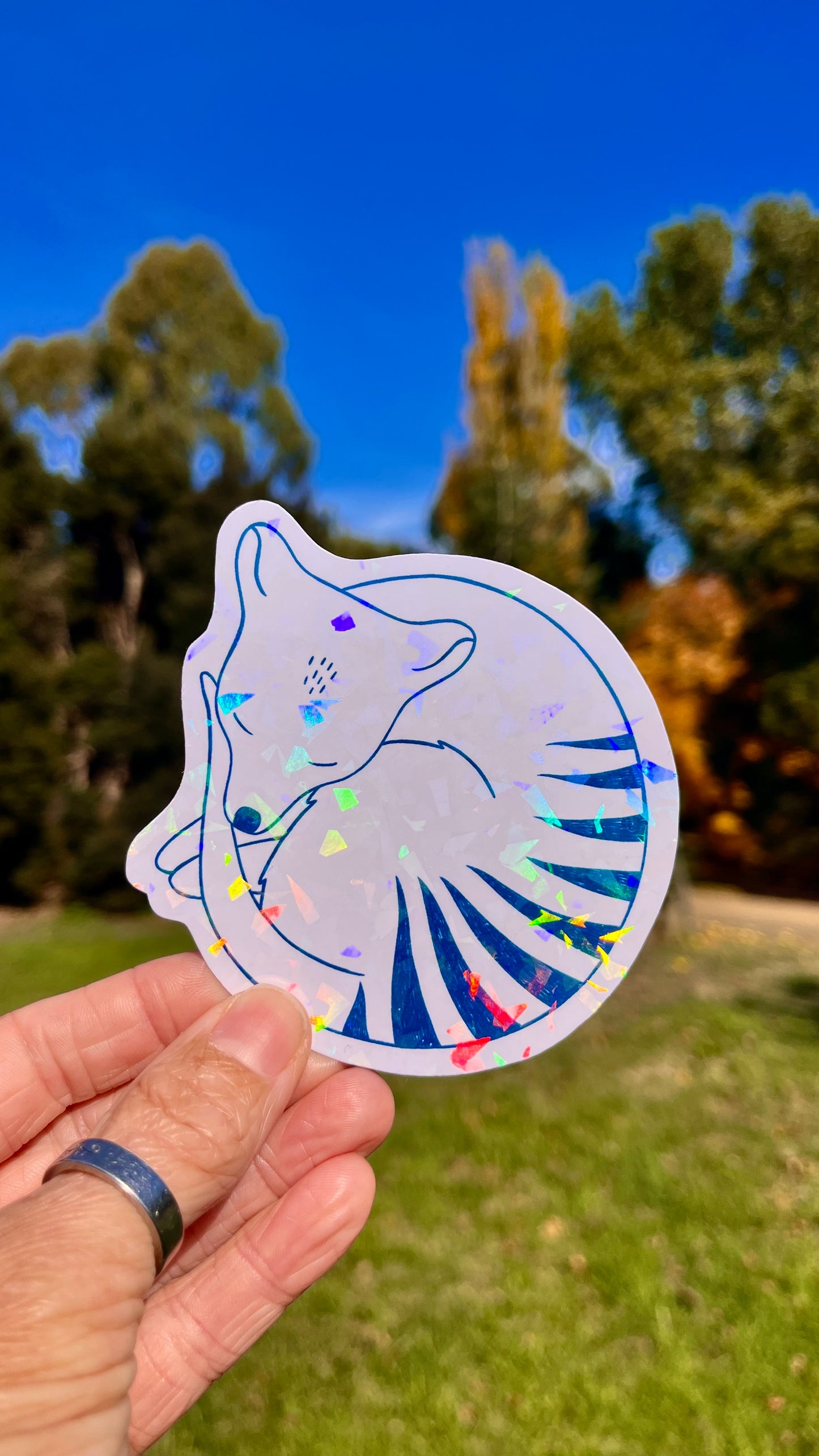 Thylacine Tasmanian Tiger holographic sticker