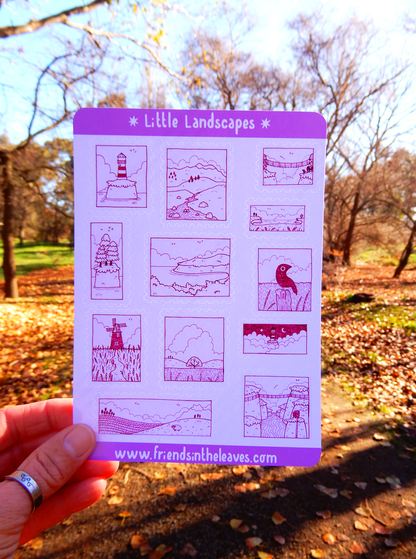 Little Landscapes stamp sticker sheet