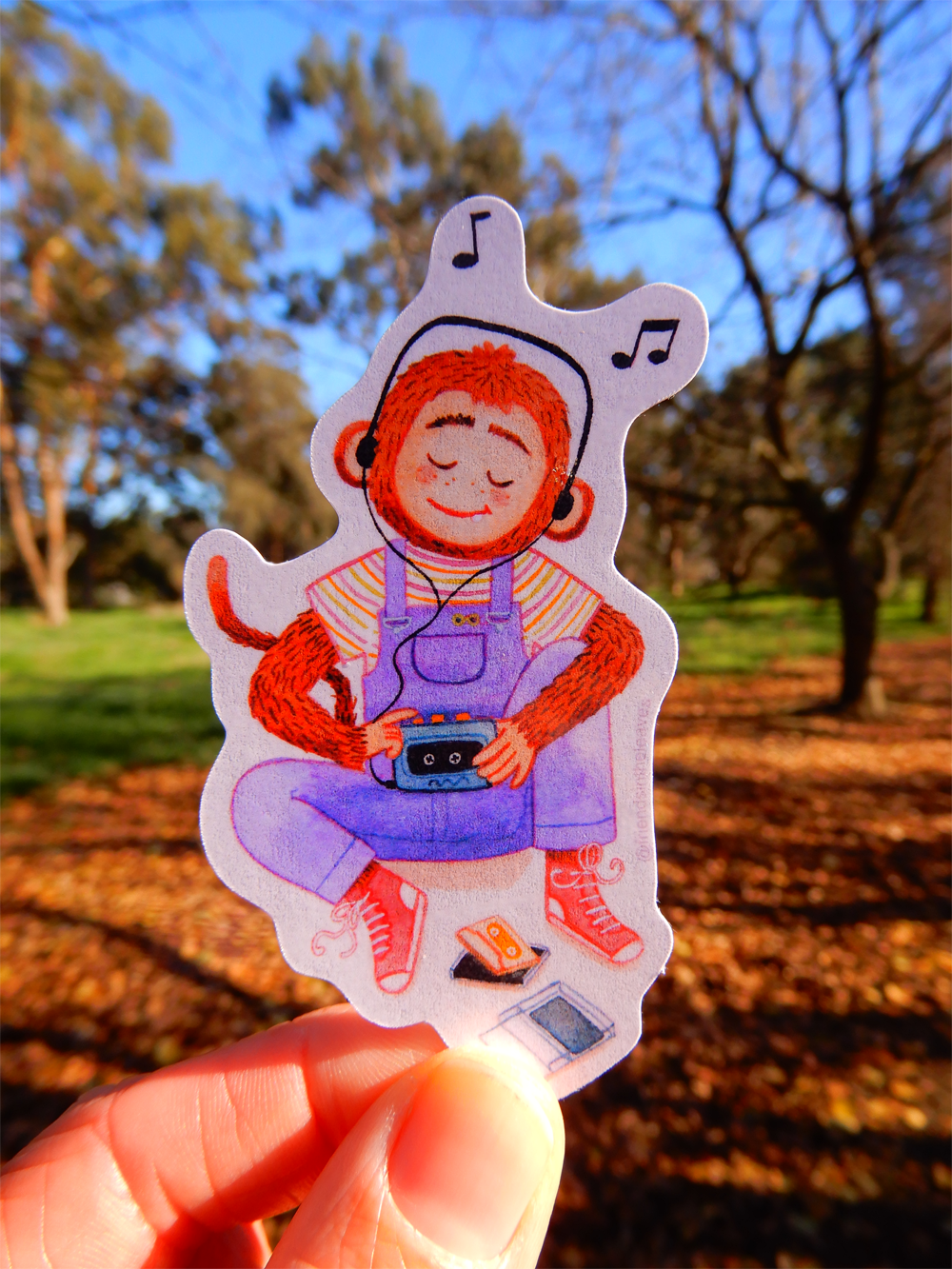 90's Monkey glossy sticker