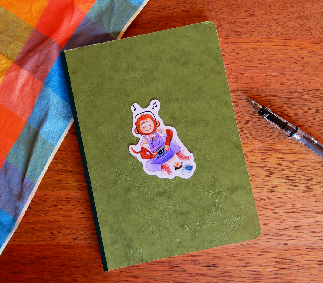 90's Monkey glossy sticker