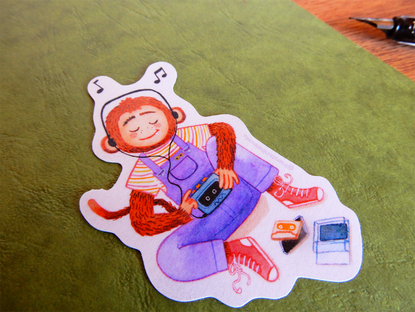 90's Monkey glossy sticker