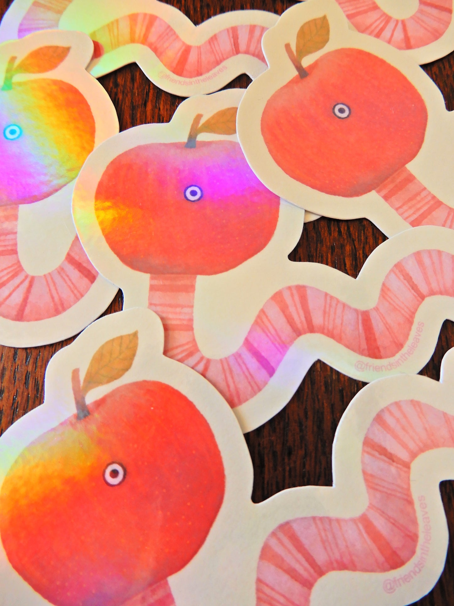Clumsy Worm holographic sticker