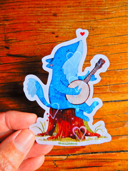 Howling Wolf holographic sticker