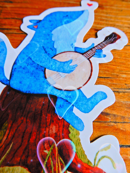 Howling Wolf holographic sticker