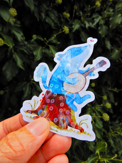 Howling Wolf holographic sticker