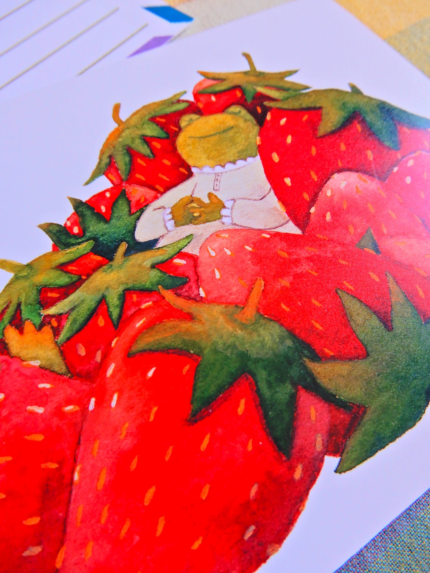 Illustrated Postcard - Strawberry Frog