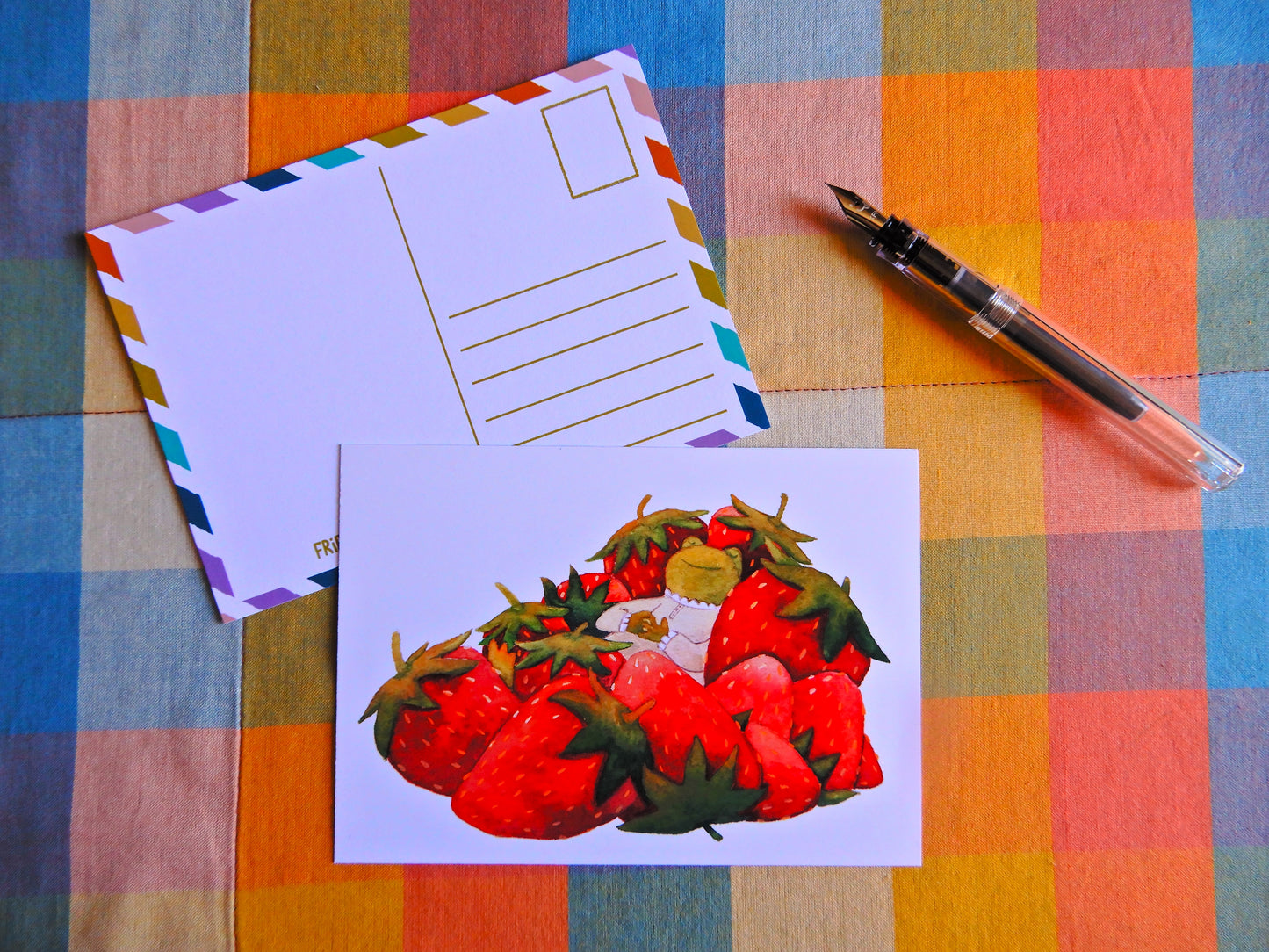 Illustrated Postcard - Strawberry Frog