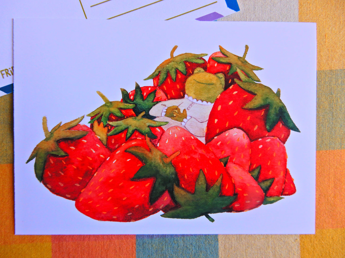 Illustrated Postcard - Strawberry Frog