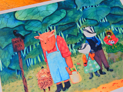 Waiting for the Tiger Bus A5 or A4 print