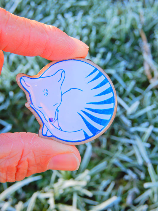 Sleepy Thylacine Tasmanian Tiger pin