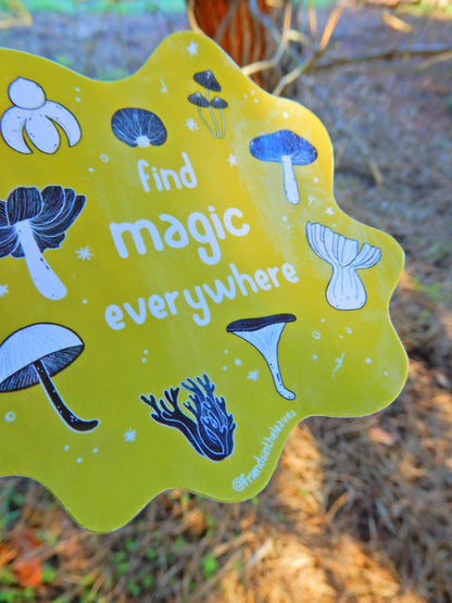 Green Fungi Mushrooms glossy sticker