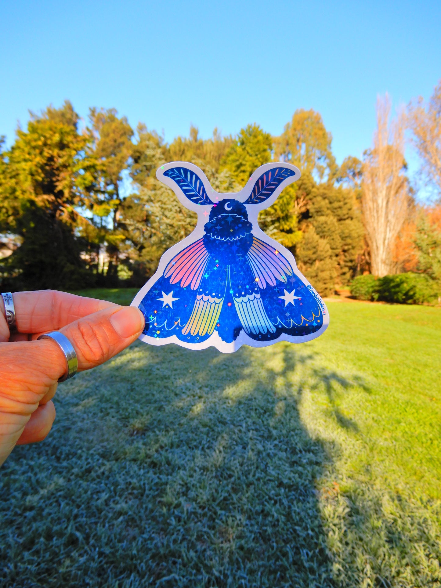 Magic Moth holographic sticker