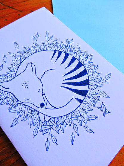 Sleeping Thylacine greeting card