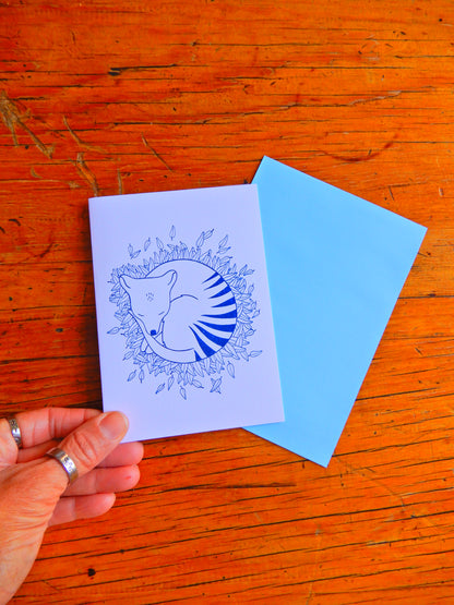 Sleeping Thylacine greeting card
