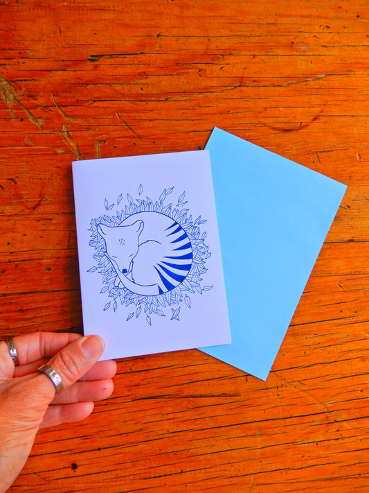 Sleeping Thylacine greeting card