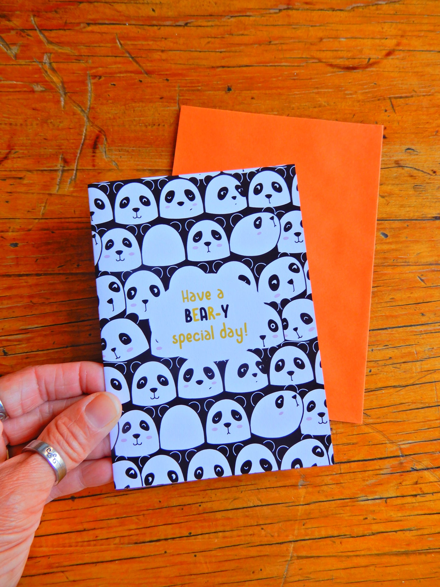 Have a Bear-y Good Day Panda greeting card