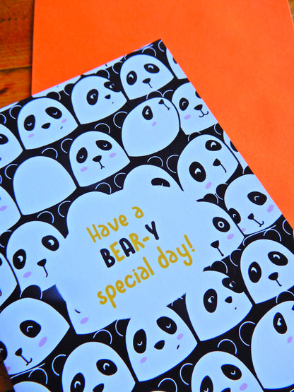 Have a Bear-y Good Day Panda greeting card