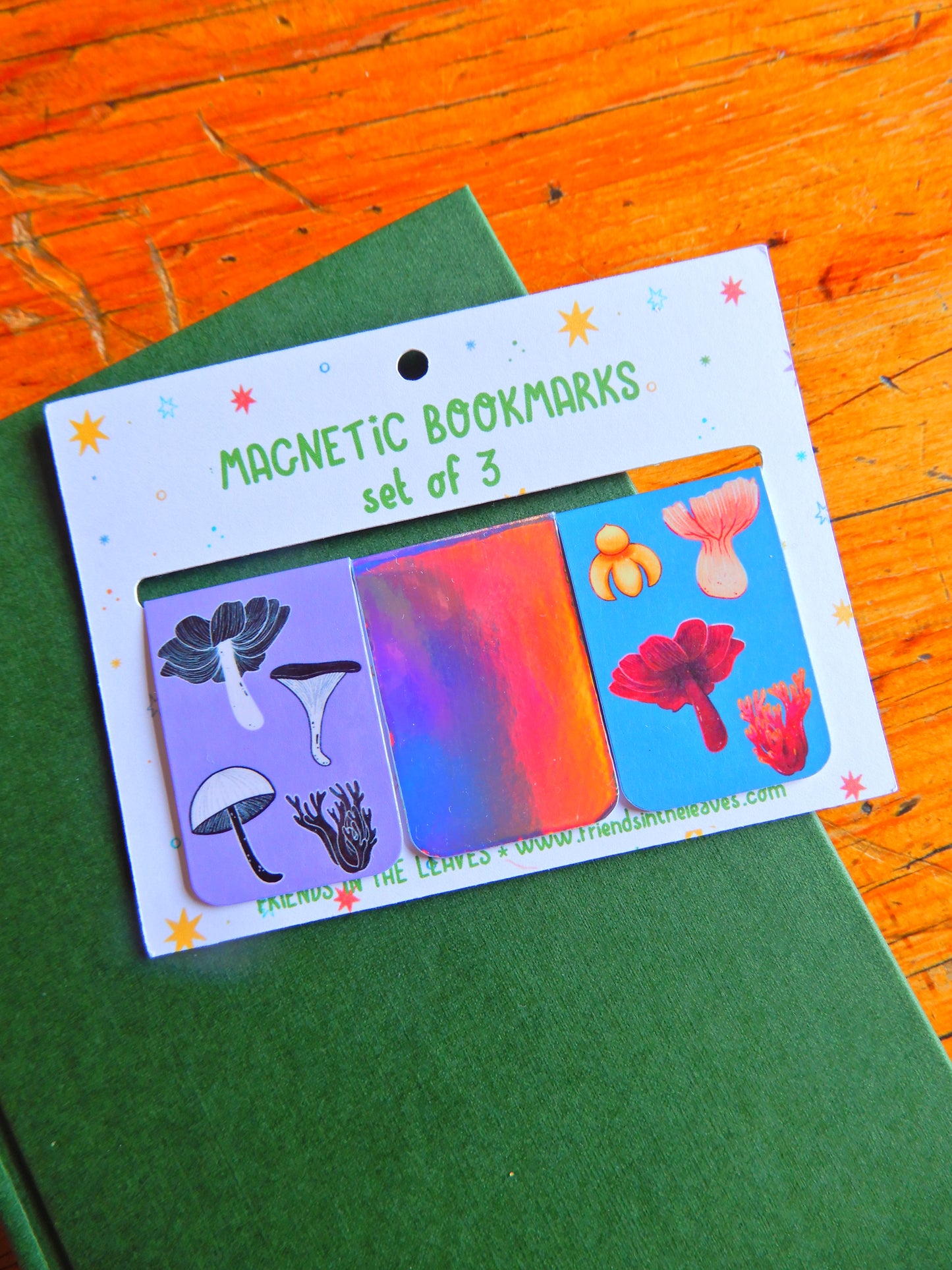 Mushroom magnetic bookmarks -set of 3