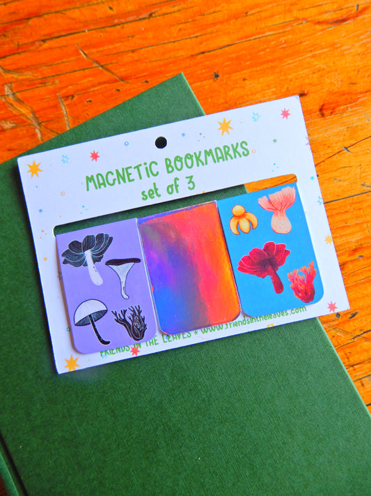 Mushroom magnetic bookmarks -set of 3