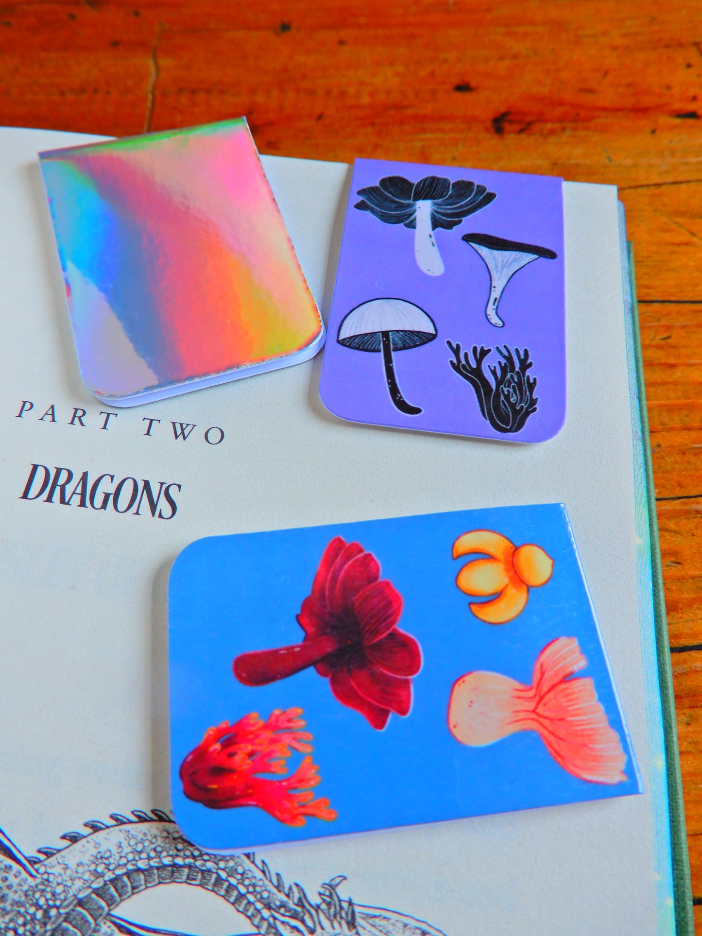Mushroom magnetic bookmarks -set of 3