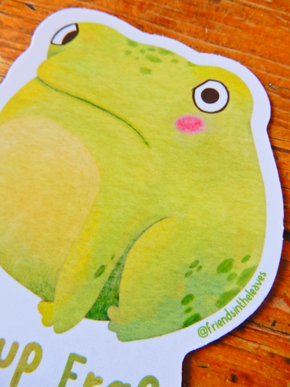 Fed up Frog glossy sticker