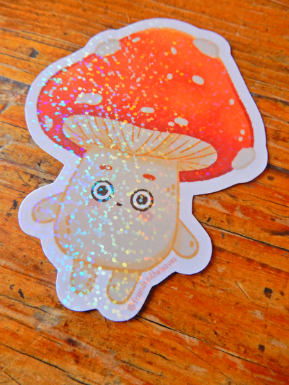 Gus the Mushroom holographic sticker