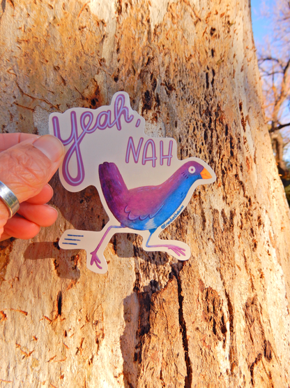 Yeah, Nah! Native Hen glossy sticker