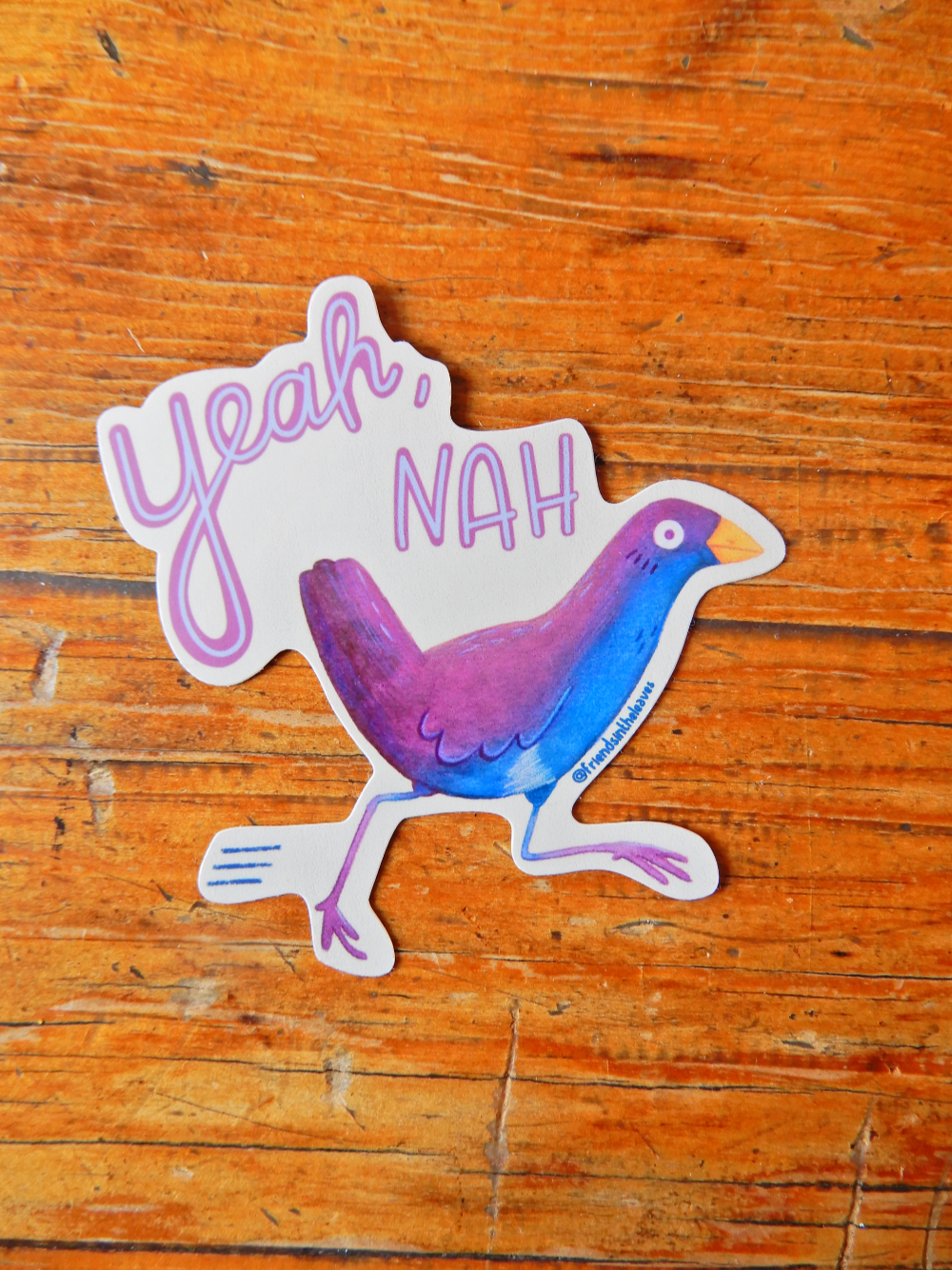 Yeah, Nah! Native Hen glossy sticker