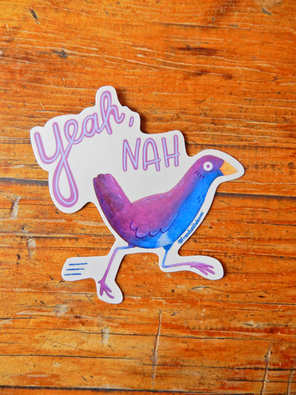 Yeah, Nah! Native Hen glossy sticker