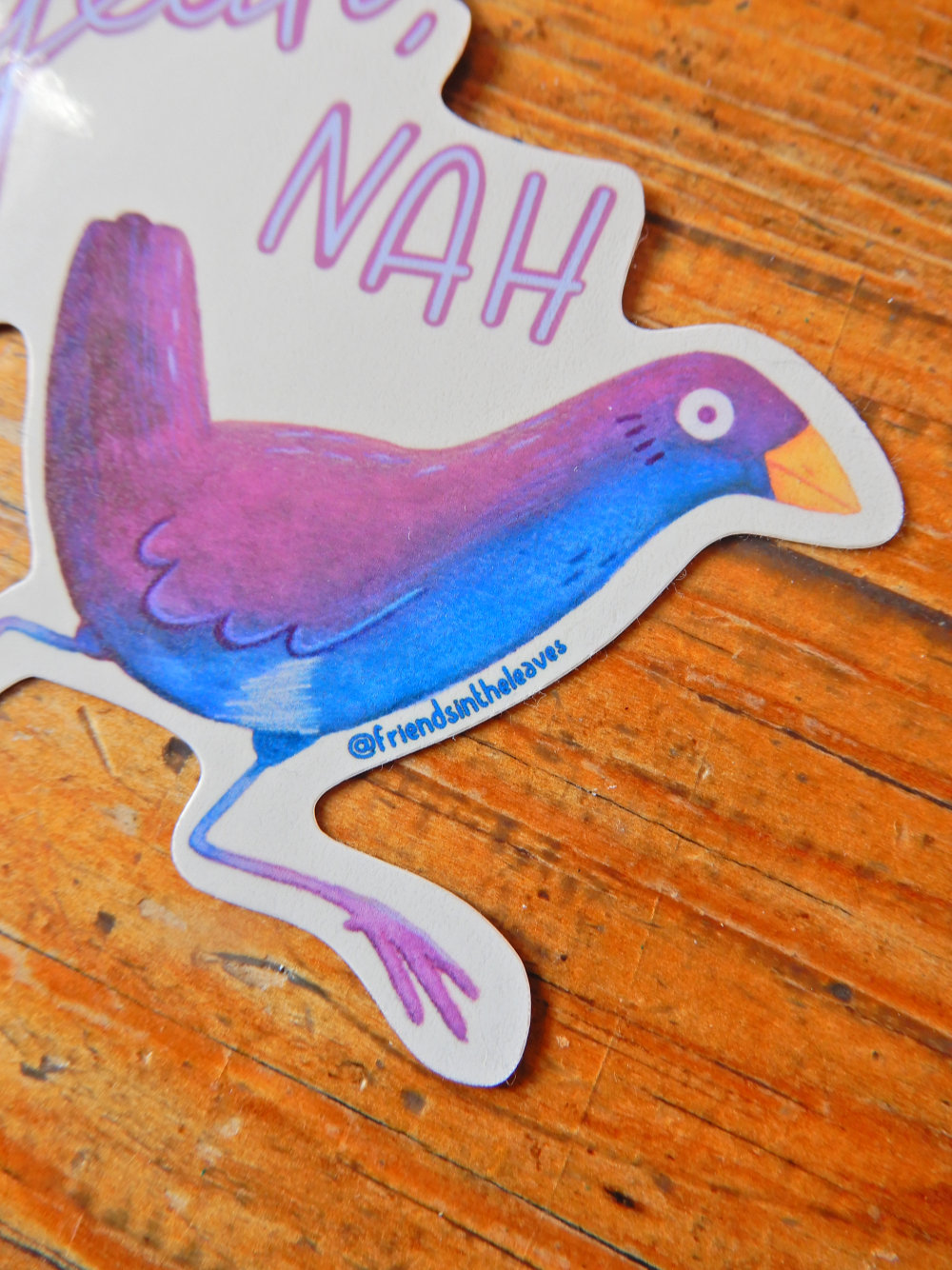 Yeah, Nah! Native Hen glossy sticker