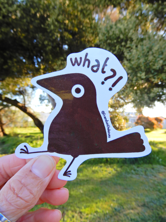 What?! Bird glossy sticker