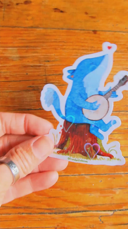 Howling Wolf holographic sticker