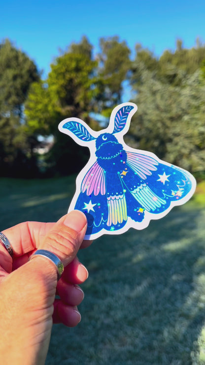Magic Moth holographic sticker