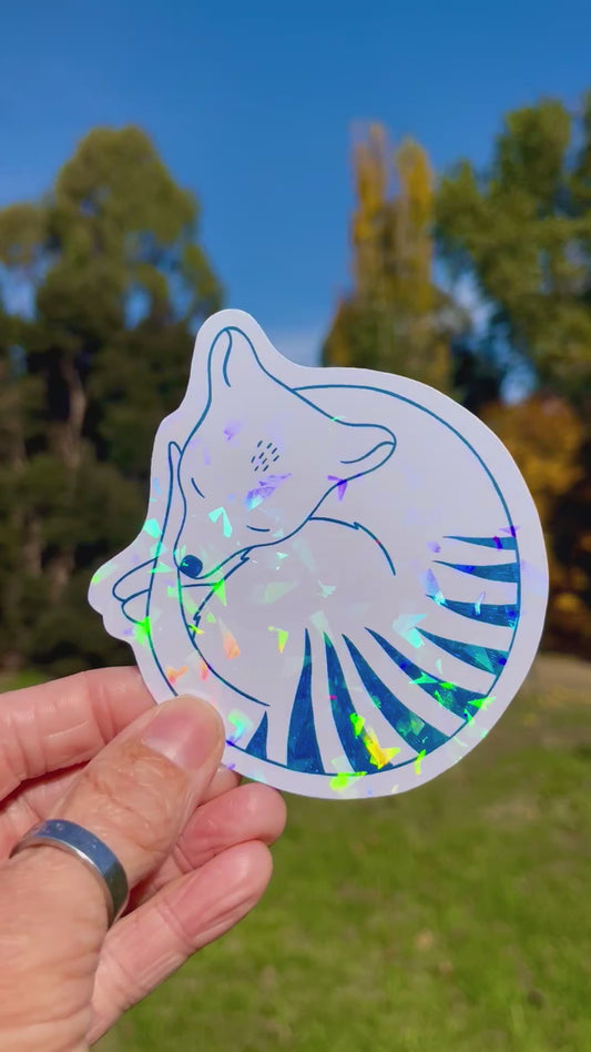 Thylacine Tasmanian Tiger holographic sticker