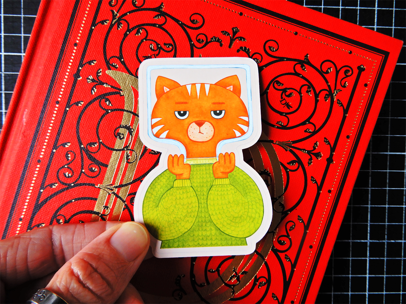 Cat in a bottle sticker